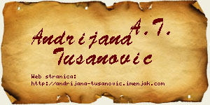 Andrijana Tušanović vizit kartica